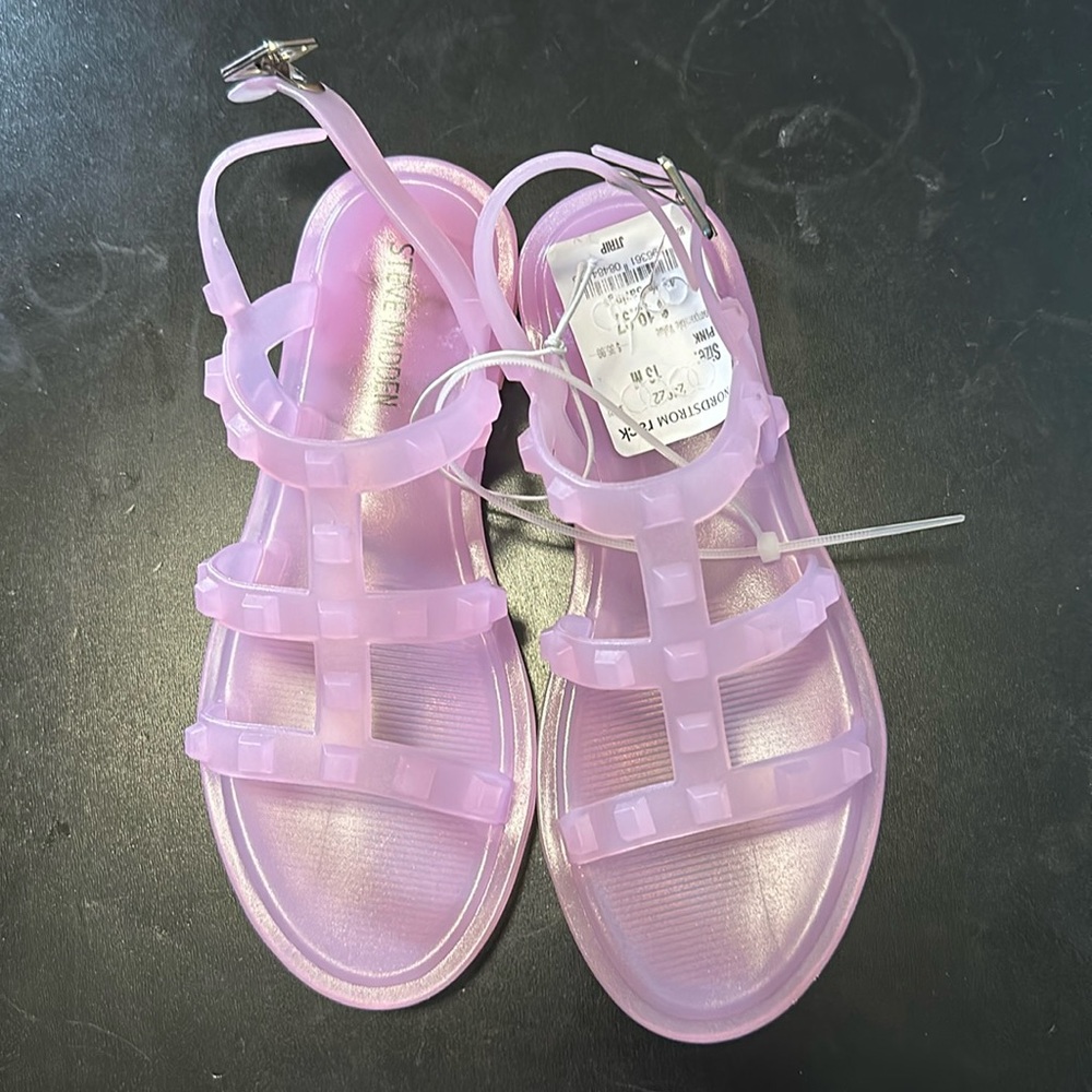 STEVE MADDEN baby PINK JELLY STRAPY SANDALS size 13